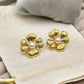 18K Gold Plated Floral Pearl Stud Earrings – Timeless Glamour - The Soul Jewellery