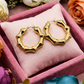 18K Gold Plated Anti - Tarnish Bamboo Hoop Earrings for Women | Demi - Fine Luxury Daily Wear Hoops | Waterproof Minimal Statement Jewellery - The Soul Jewellery