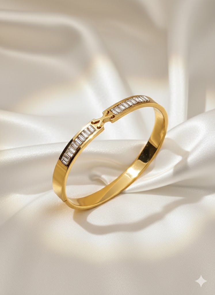 AURÉLIA AMORE LUXE 6™ Celeste Link CZ Radiance Demi fine Kada Bracelet for Women - The Soul Jewellery