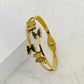Gold-Plated Butterfly Bracelet – Anti-Tarnish Stainless Steel Bangle with Dual-Tone Enamel Accents- The Soul Jewellery