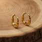 Demi-Fine Pristine Golden Lock Earrings | Crystal-Studded Gold-Plated Stainless-Steel Hoops - The Soul Jewellery