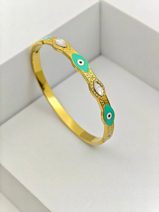 AURÉLIA AMORE LUXE 6™ Celestial Nazar Bloom MOP & CZ Prosperity Demi - Fine Bracelet for Women - The Soul Jewellery