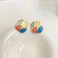 Aurora Muse Aura 6™ Multicolor Enamel Stud Earrings for Women | Demi-Fine Abstract Earrings - The Soul Jewellery
