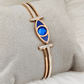 Blue Evil Eye Rose Gold Anti Tarnish Openable Bangle RGB145 - The Soul Jewellery