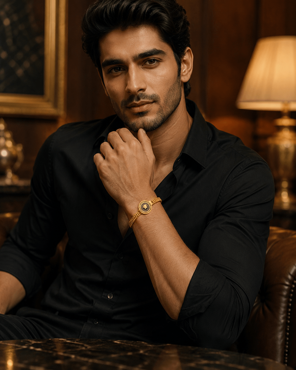 Versace - Inspired Double Chain Bracelet – Gold Plated Medusa Style Statement Bracelet for Men & Women - The Soul Jewellery