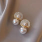 Celeste Pearl Aura 6™ Gold Plated CZ Studded Pearl Drop Demi Fine Earrings for Women - The Soul Jewellery