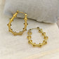 Demi-Fine Gold Bamboo Hoop Earrings | Nature-Inspired Textured Stainless Steel Everyday WearHoops - The Soul Jewellery