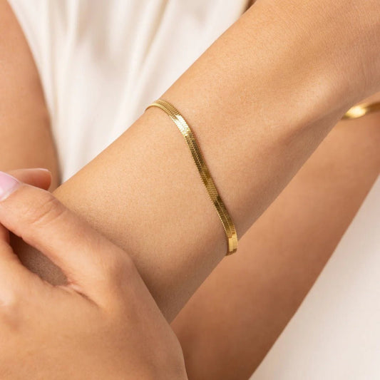 Demi-Fine Gold Plated Snake Chain Bracelet for Men & Women | Anti-Tarnish Stainless Steel Wristwear - The Soul Jewellery