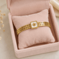 AURÉLIA AMORE LUXE 6™ Mother of Pearl Demi-Fine Anti-Tarnish Gold Bangle Bracelet for Women - Soul Jewellery