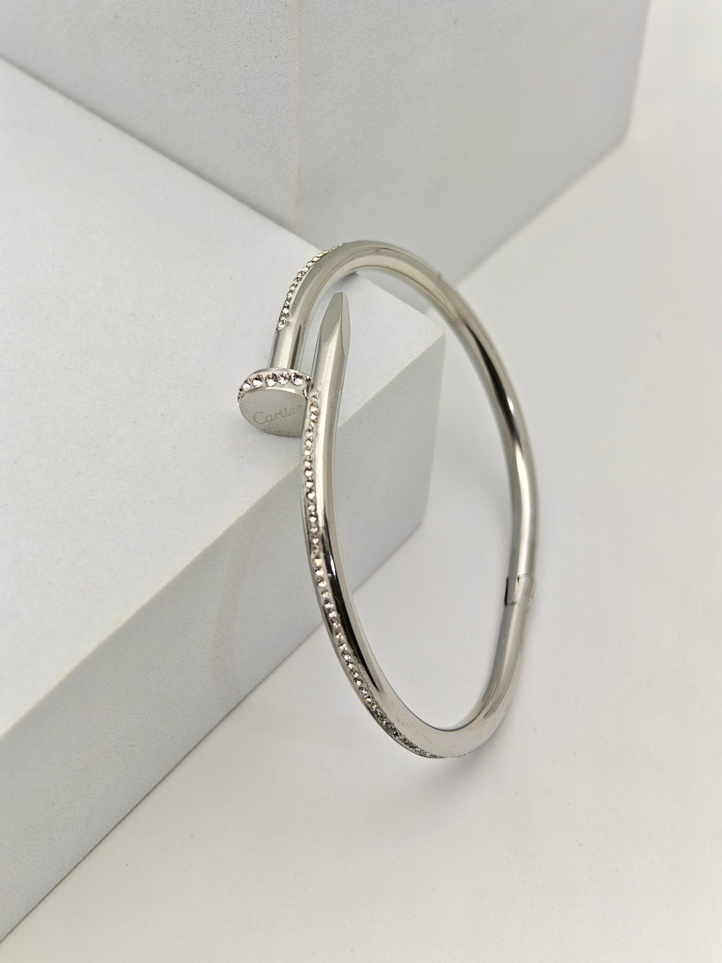 AURÉLIA AMORE LUXE 6™ Silver Nail Radiance CZ Demi-Fine Anti-Tarnish Bracelet for women - The Soul Jewellery