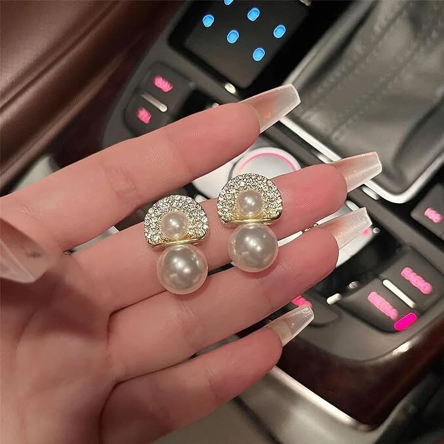 Celeste Pearl Aura 6™ Gold Plated CZ Studded Pearl Drop Demi Fine Earrings for Women - The Soul Jewellery