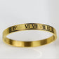 Regal Roman Aura 27™ Men’s Gold Bracelet – Engraved Roman Numeral Kada | Anti-Tarnish Minimal Cuff - The Soul Jewellery