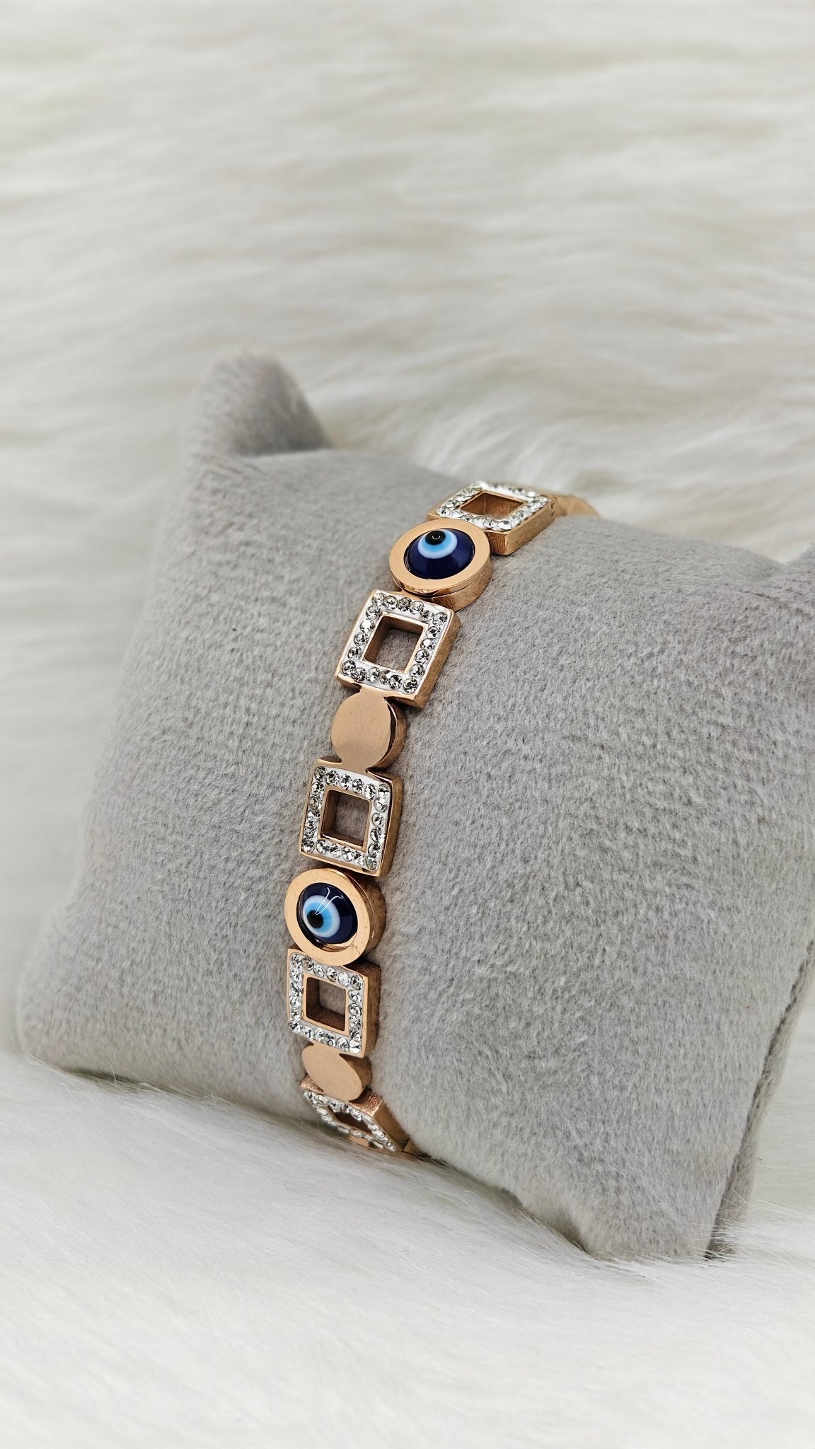 Evil Eye CZ Rose Gold CZ Anti Tarnish Openable Bangle RGB136 - The Soul Jewellery