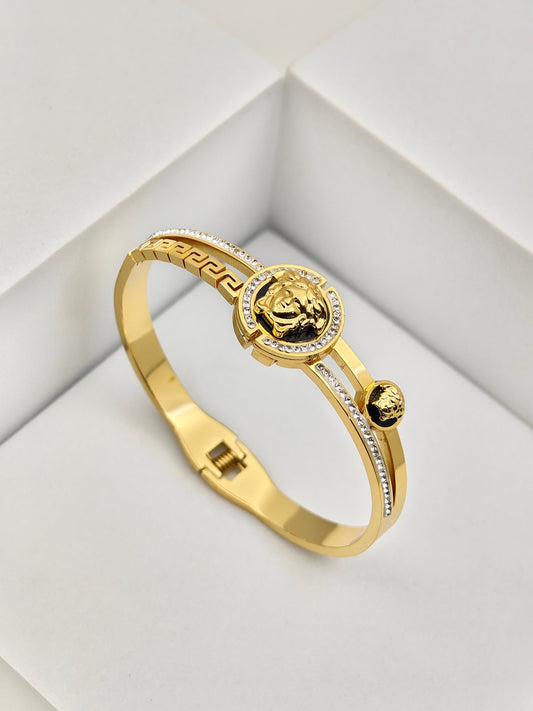 IMPERIA AMORE MEDUSA Demi - Fine Gold Bangle | Versace - Inspired Bracelet for Men & Women - The Soul Jewellery