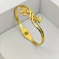 AURÉLIA AMORE LUXE 8™ Golden Flora Butterfly CZ Prosperity Demi Fine Anti-Tarnish Bangle Bracelet - The Soul Jewellery