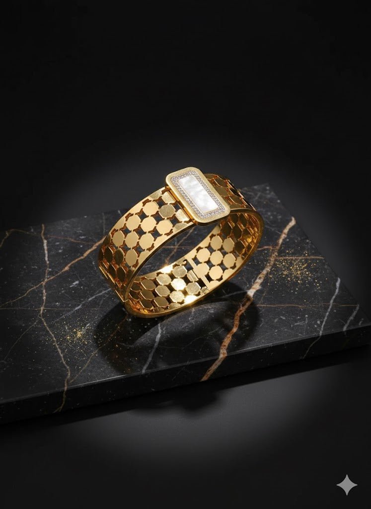 Royal Shine 18K Gold Anti - Tarnish Bangle for Women – Hypoallergenic Premium Steel - The Soul Jewellery