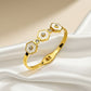 AURÉLIA AMORE LUXE 8™ Celestial Bloom MOP & CZ Prosperity Demi-Fine Bangle Bracelet for Women - The Soul Jewellery