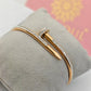 18K Rose Gold Plated Nail Bangle with Dazzling Crystal Pave – Bold and Modern Elegance RGB285 ki - The Soul Jewellery