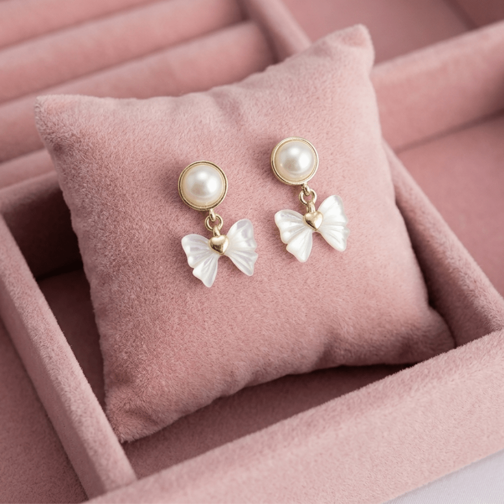 Ivory Flutter Aura 6™ Gold Plated Pearl Butterfly Drop Demi Fine Earrings for Women - The Soul Jewellery