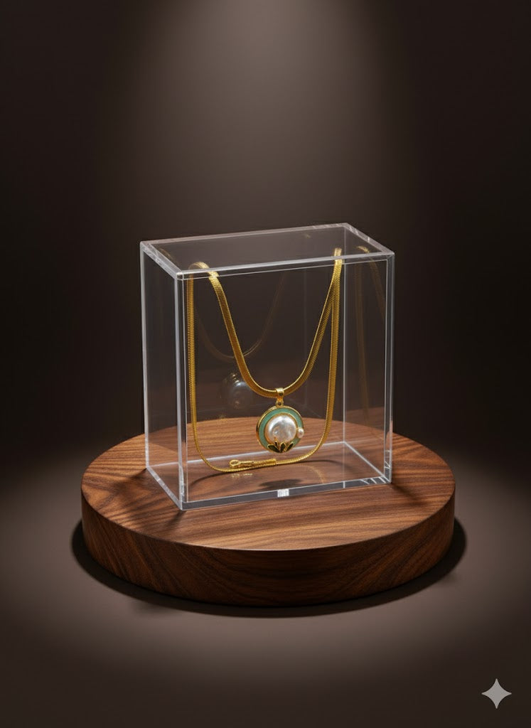 Moonlight Pearl Floral Pendant | Anti-Tarnish Stainless Steel Chain | Attract Love & Harmony